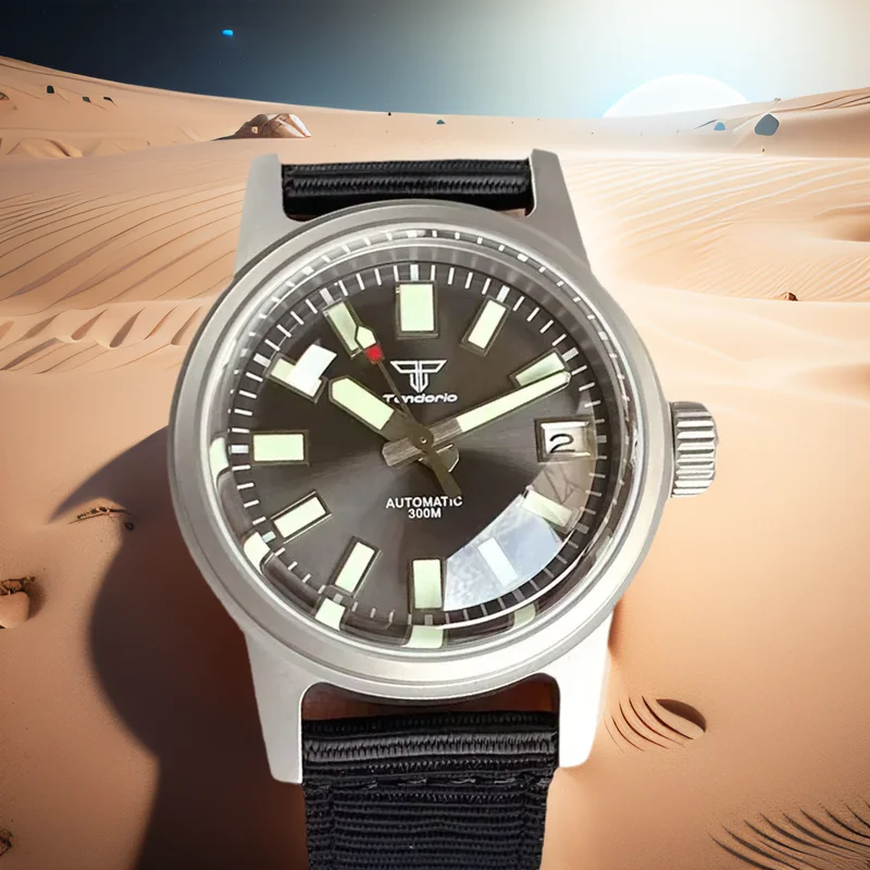 

Tandorio NH35A Diving Watch Mechanical Automatic for Men Sandblast Case PT5000 Movement Sapphire Crystal 20BAR Waterproof 36mm