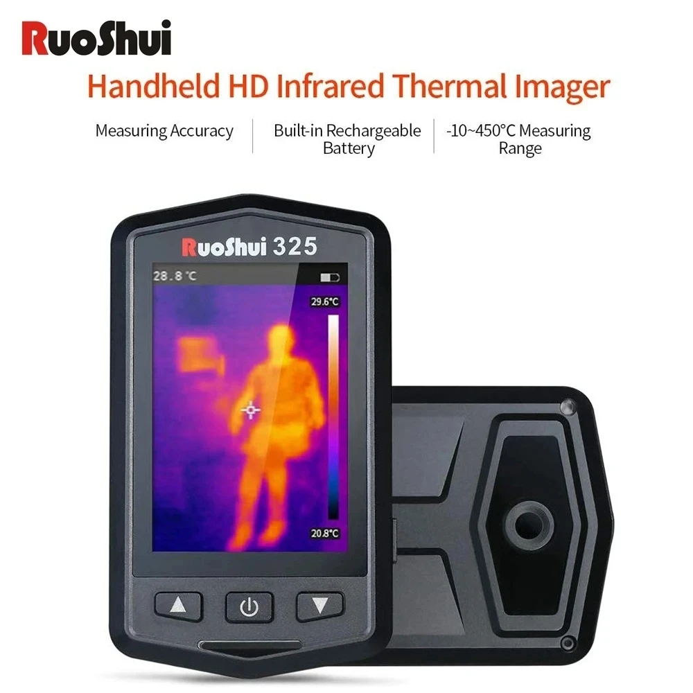 RuoShui 325 Infrared Thermal Imager Full Screen Handheld Thermograph Camera Infrared Temperature Sensor Resolution 480x320 Pixel