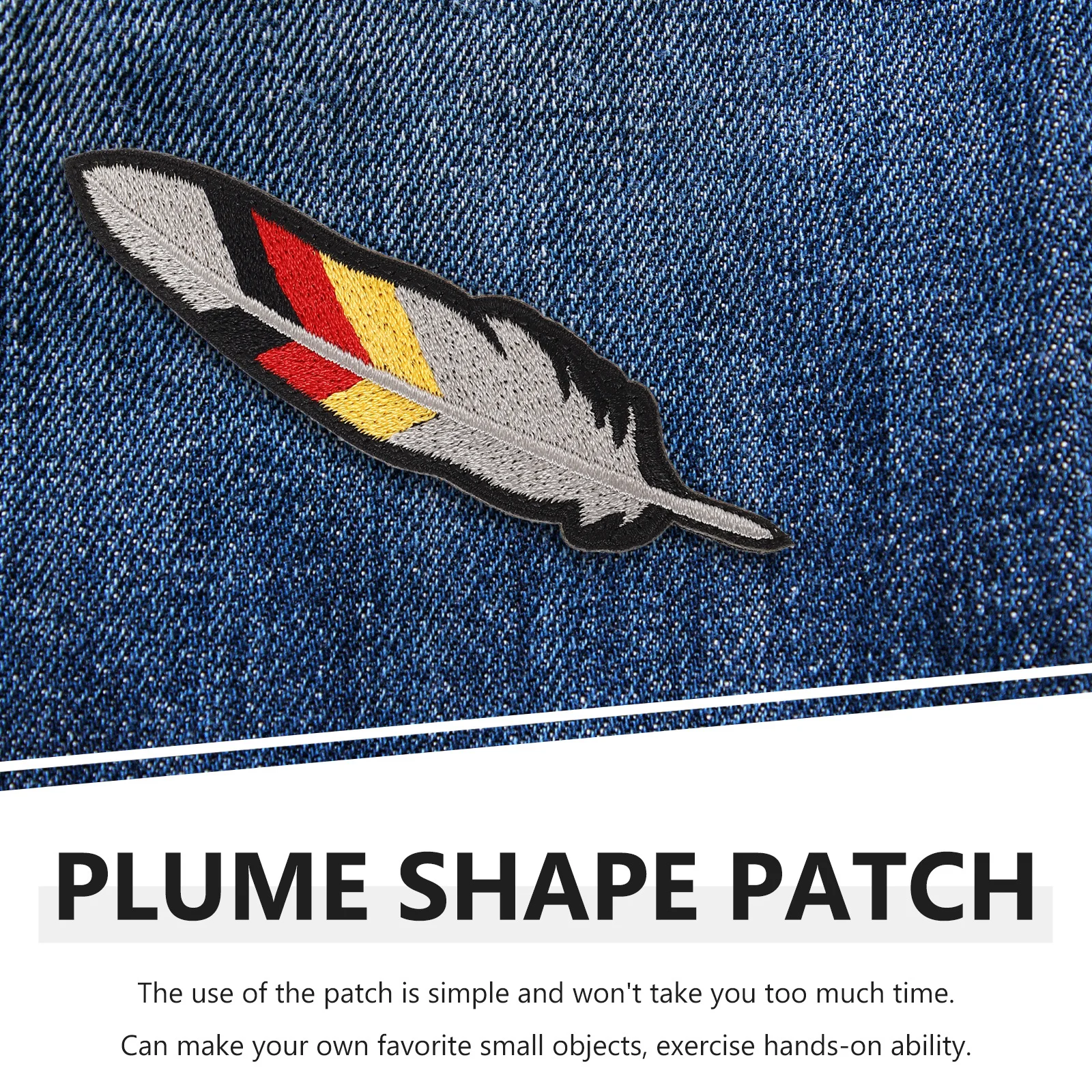 

Germany Flag Pattern Plume Shaped Coat Patch Compact Hooks and Loops DIY Decoration Durable Polyester Material