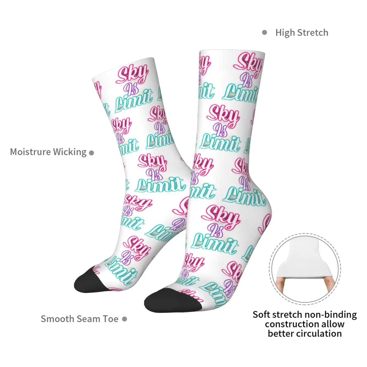 Copy Of Sky Is Limit Socks Harajuku Sweat Absorbing Stockings All Season Long Socks Accessories for Man's Woman Christmas Gifts