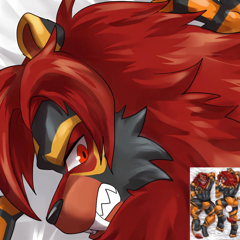 

DIY Customized Anime Fluffy Furry Orcus Inferno Sabercat Dakimakura Pillowcase Hugging Body Pillow Cover Case Double-sided Print