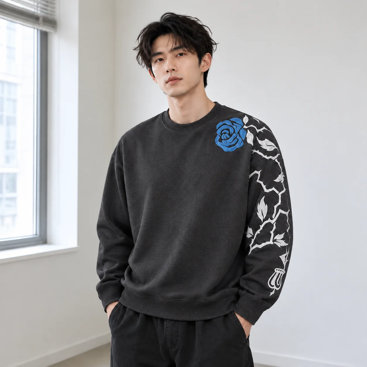 New Japanese Anime Cartoon Character Caesar 3D Printed Loose and Soft Long-sleeved Men's Round-neck T-shirt