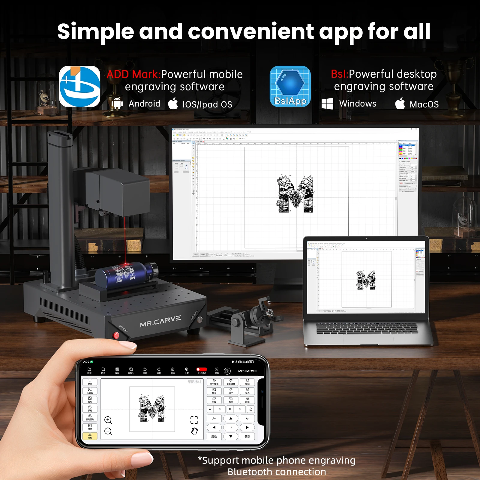 DAJA M1 – Machine de marquage Laser à Fiber Ultra Portable, pour iPhone, Android, ordinateur, bijoux, entreprise, peut graver tout métal et cuir