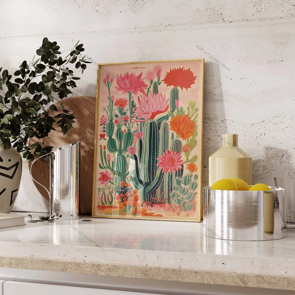 خمر المكسيكي المشارك غرفة ديكور جدار الفن التقليدي اللاتينية ديكور الأزهار طباعة النباتية جدار الفن الاستوائية طباعة الفن اللاتينية هدية #3