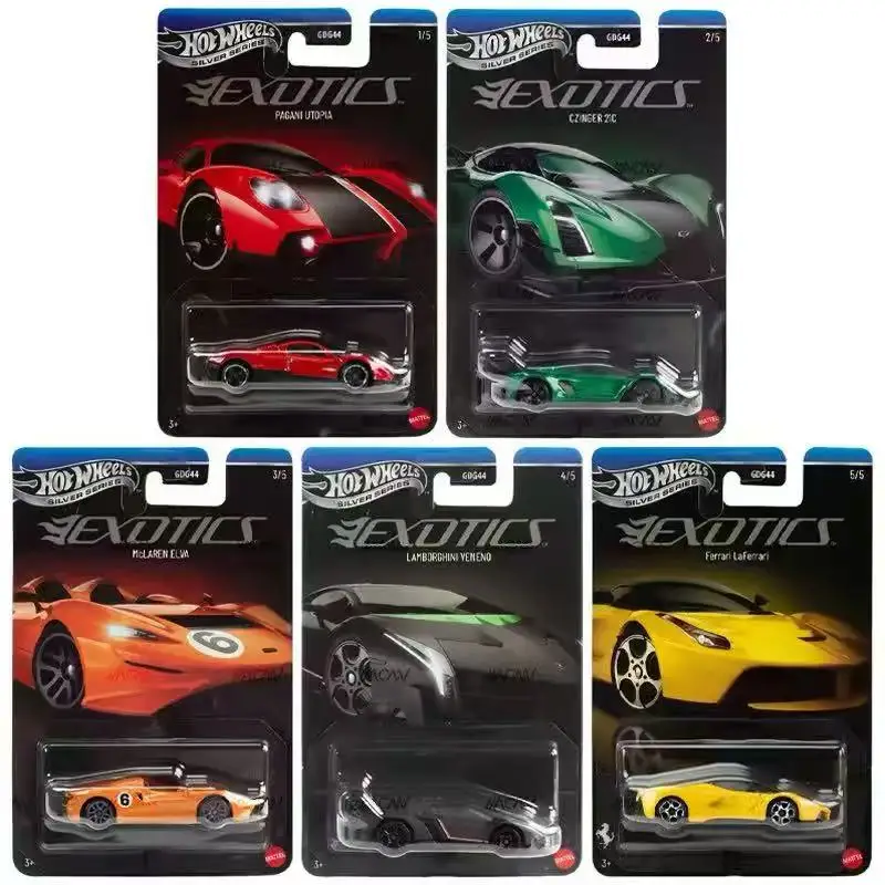 Hot Wheels Silver Label High Performance Gdg44 Supercar Set Exotics Ferrari Lamborghini Mclaren Alloy Car Model Die-Cast Toy