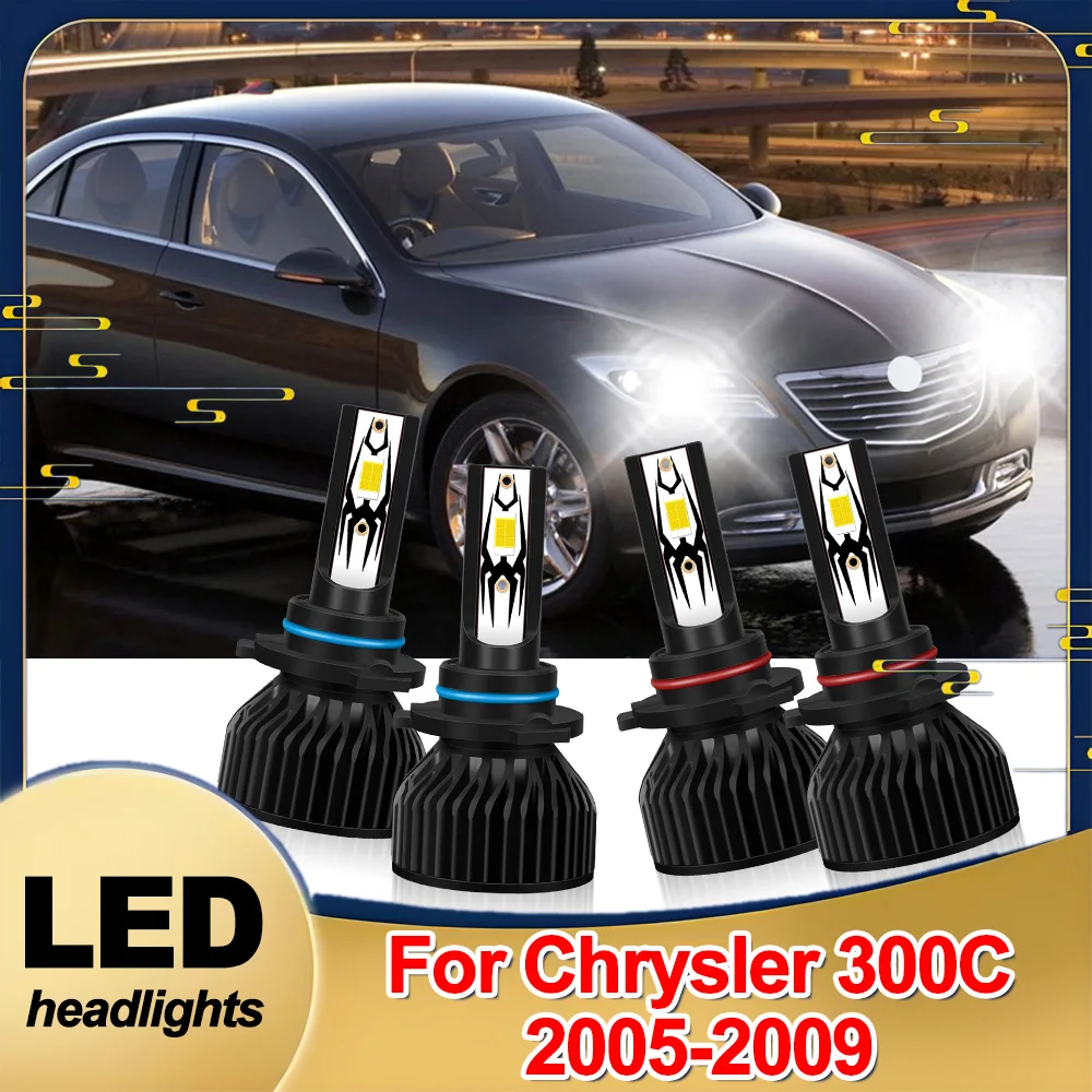 

Комплект для переоборудования светодиодных фар, лампы дальнего света, охлаждающий вентилятор 6500k, белый свет для Chrysler 300C 2005 2006 2007 2008 2009