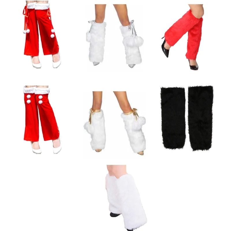 

Women's Faux Furs Leg Warmers Boot Winter Warm Foot Cover Y2K JK Uniform Clothes