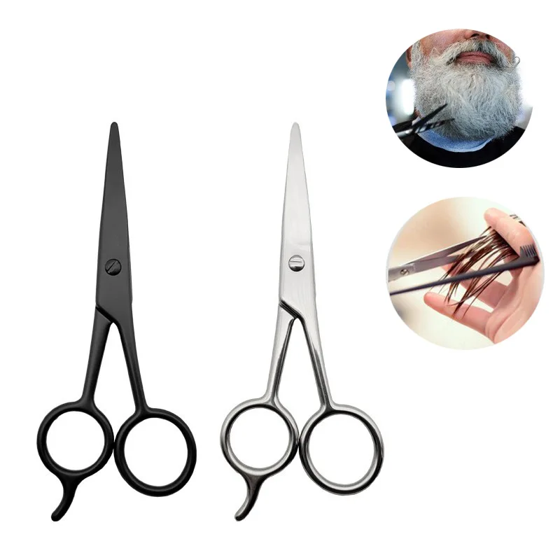 Stainless Steel Facial Hair Shears Cutting Mustache Eyebrow Trimming Salon Razor Edge Barber Beard Scissors