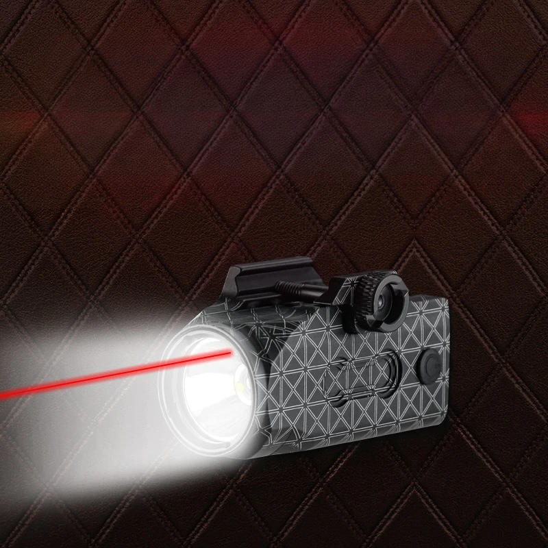 Tactical Drop-down Laser Sight Flashlight Red-green Laser Locator Strong Light Flash Shockproof Charging