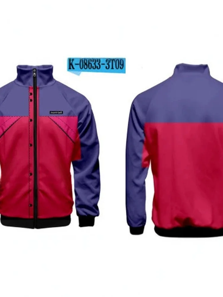 Geometric Pattern Men's Zipper Collar Jacket Color Block Sportswear Versatile Casual Top Polyester Long Sleeve Winter Coat