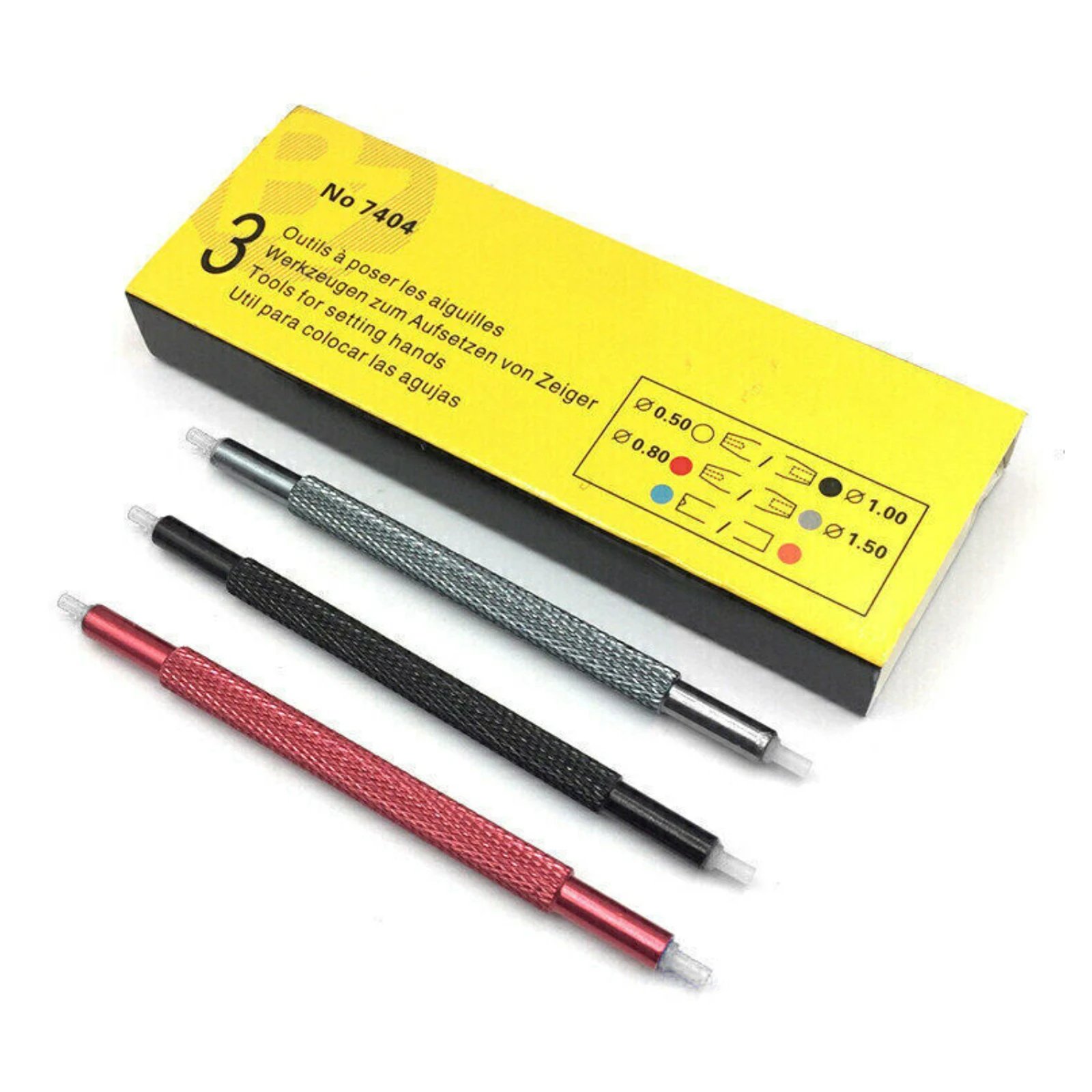 3PCS 7404 Watch Hand Pressers Fitting Tools Double Head Pressure Watch Hands Needles Pusher Set For Watchmakers Tools
