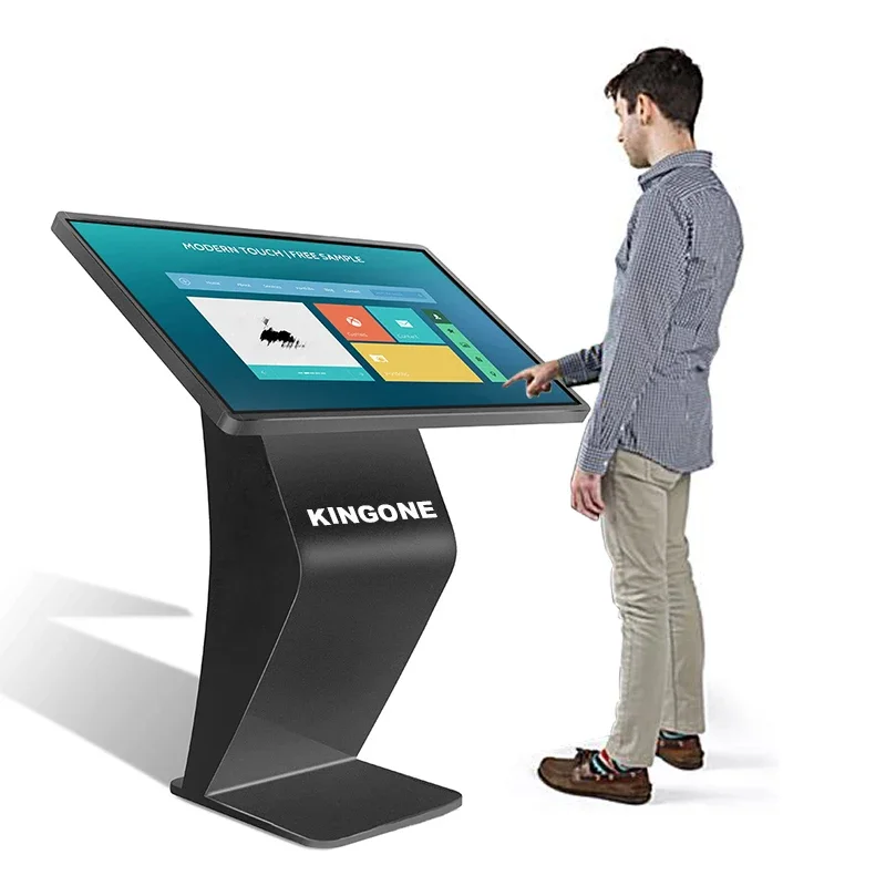 Floor Stand Interactive Display Totem Multi Touch Screen Information Android Kiosk for hospital bank shopping mall