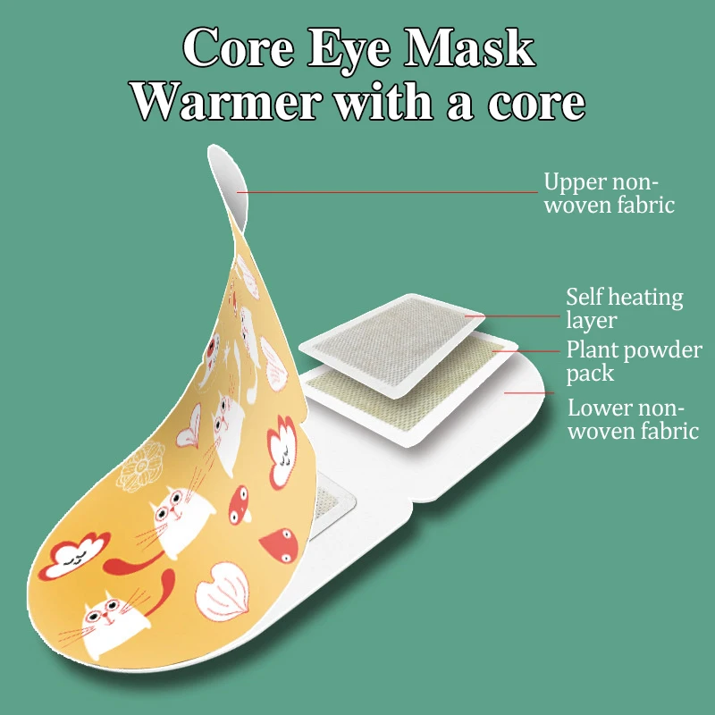 10pcs Steam Eye Mask Warm Moist Heating AndSoothing For The Eyes Light-Blocking Eye Protection Mask Hot Compress Eye SPA