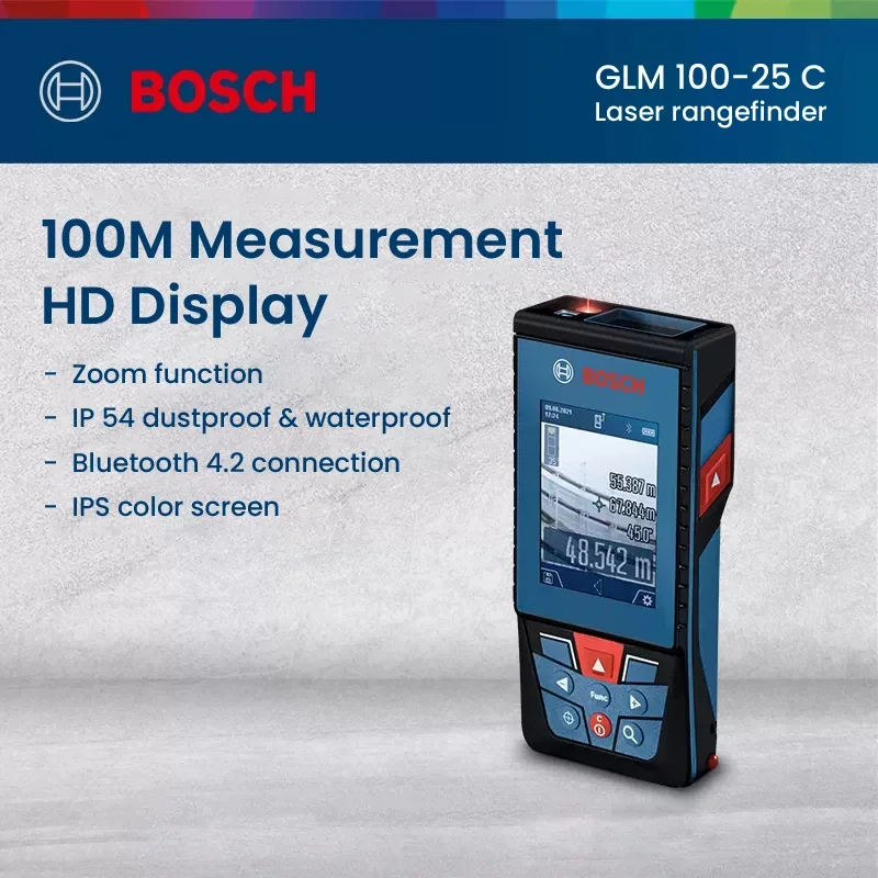 Bosch GLM4000 레이저 거리 측정기 디지털 레이저 거리 계량기, 40m 범위 고정밀 레이저 테이프 측정 도구