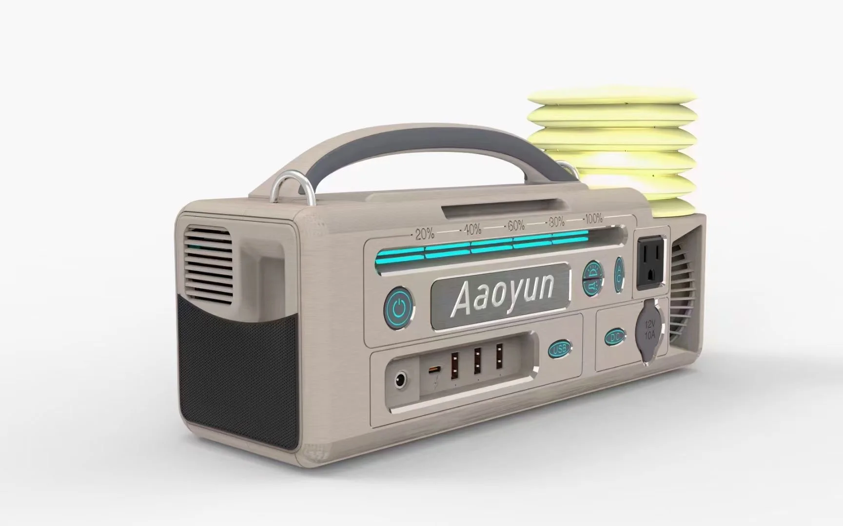 Aaoyun Lithium-ion Battery Outdoor Power Equipment Small Portable Power Station Generator With 20W Flashlight