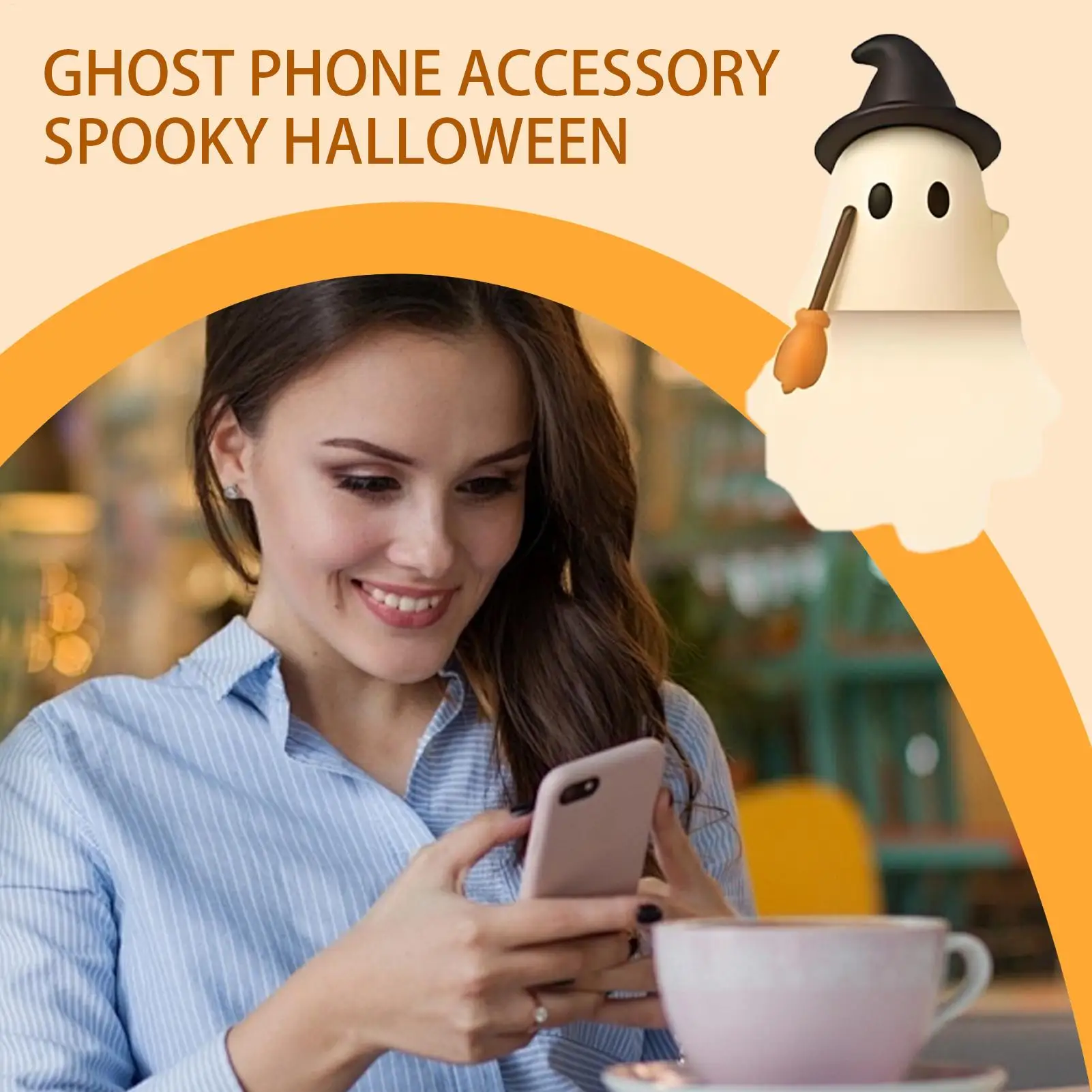 شبح الهاتف سحر هالوين لطيف الهاتف توبر ديكور المنزل للعائلة النساء المراهقين أطفال الشباب بنين بنات أصدقاء عطلة الطفل الابن
