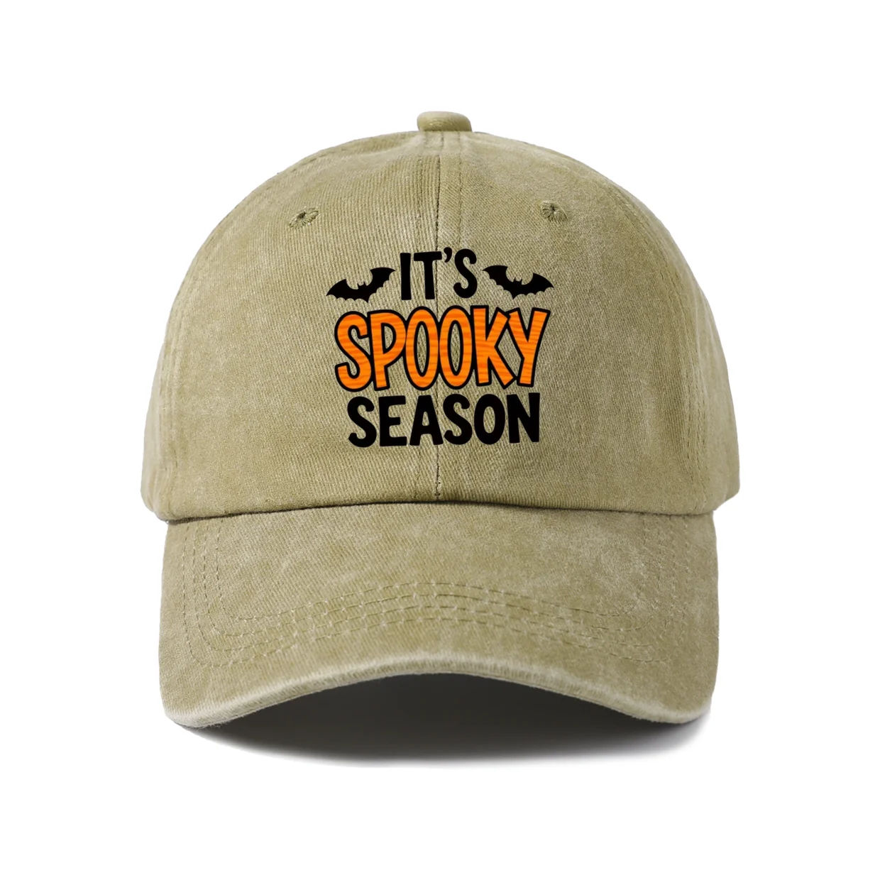 Spooky Season Quote Graphic Baseball Cap, Vintage Washed Adjustable Unisex Dad Hat, Casual Gift