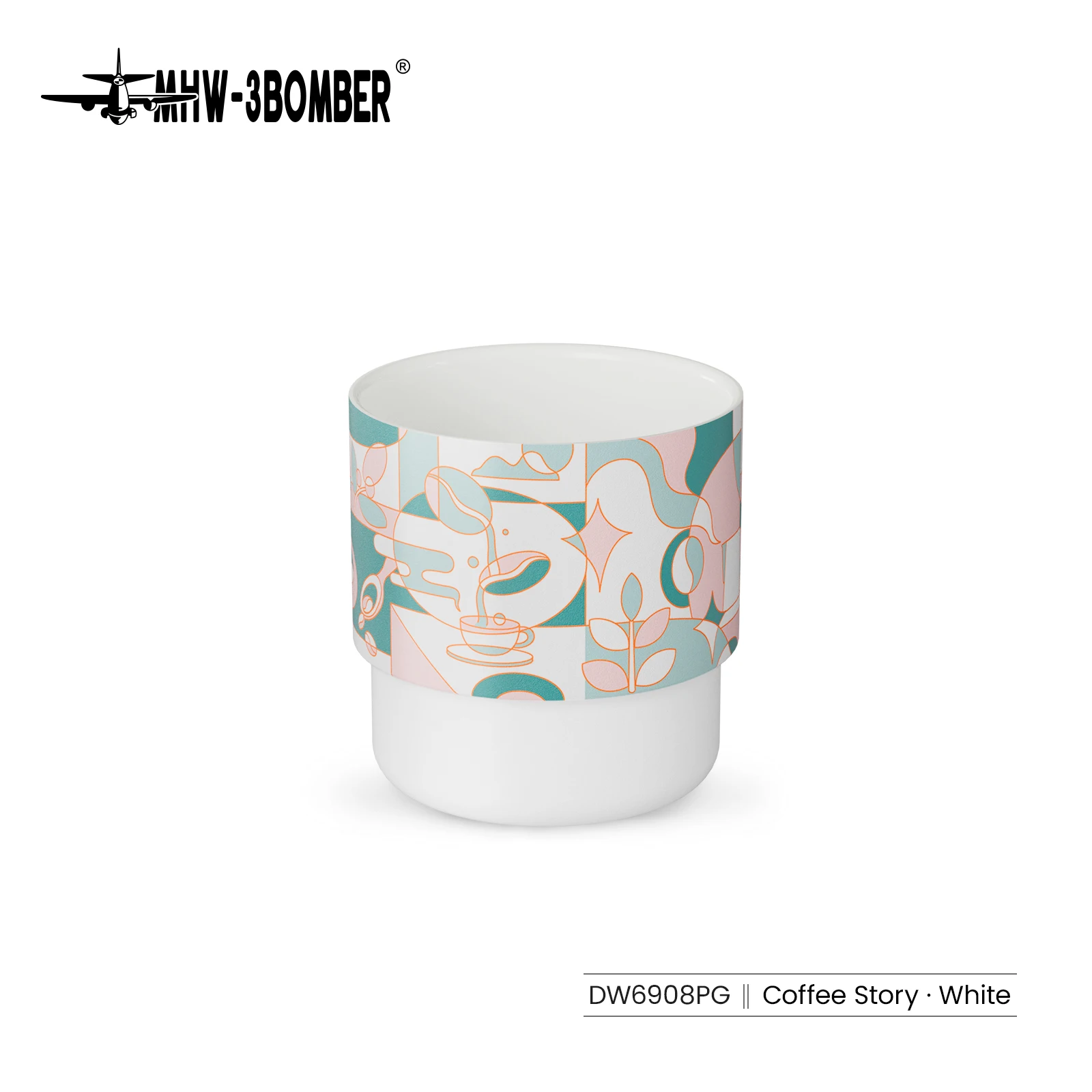 MHW-3BOMBER × Sttoke 220 ml Swirl koffiekopje gebogen bodem verbetert aroma draagbare mok koffiekopjes voor warme en koude dranken