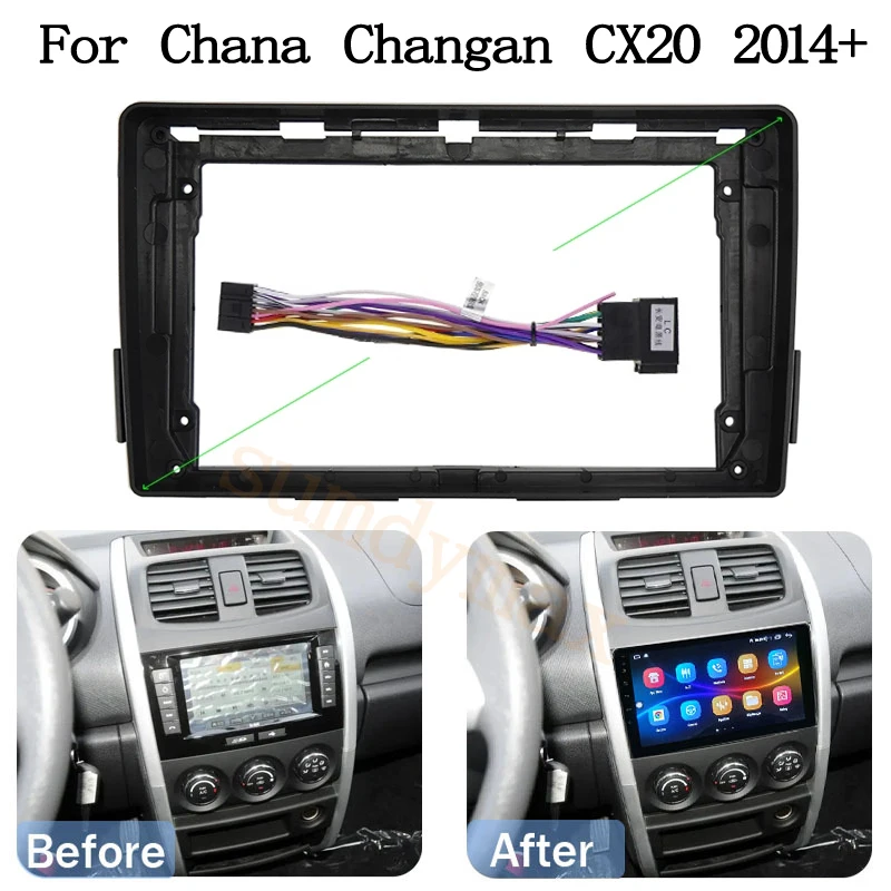 

9inch Car Radio Frame Fascias Navigation Panel power cable For Chana Changan CX20 2014+ Android Screen Dask Kit Fascia Frame