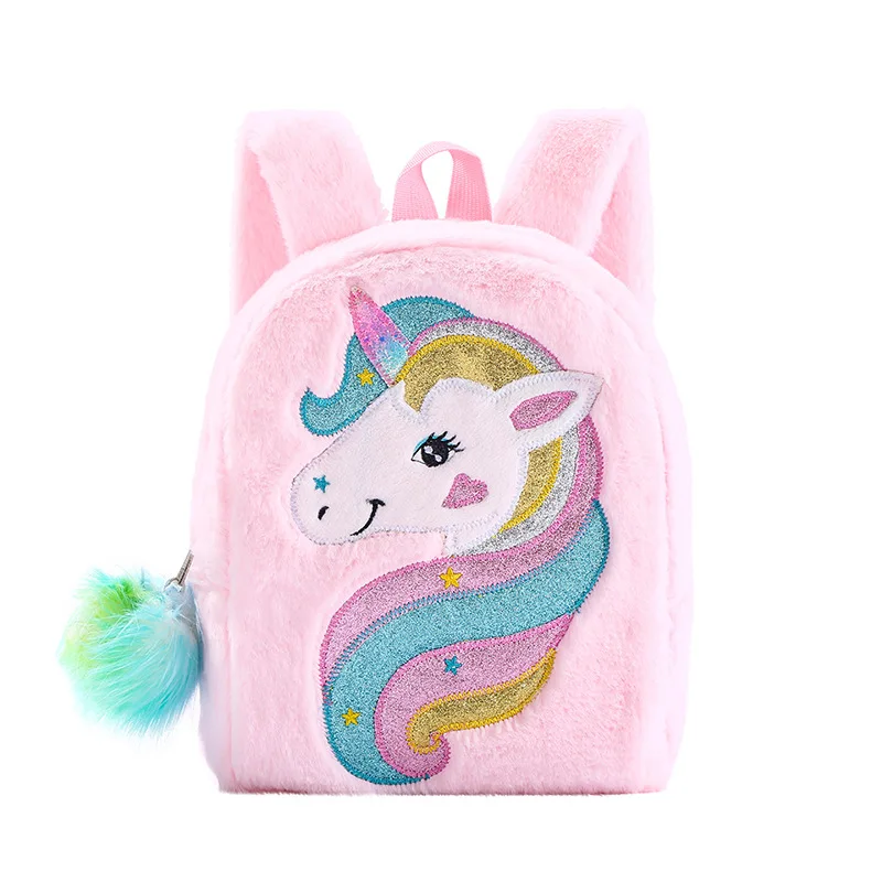 Princess Unicorn Backpacks for Girls Bags Cartoon Animal School Bag Children Kids Winter Schoolbags Colorful Plush Cute Backpack