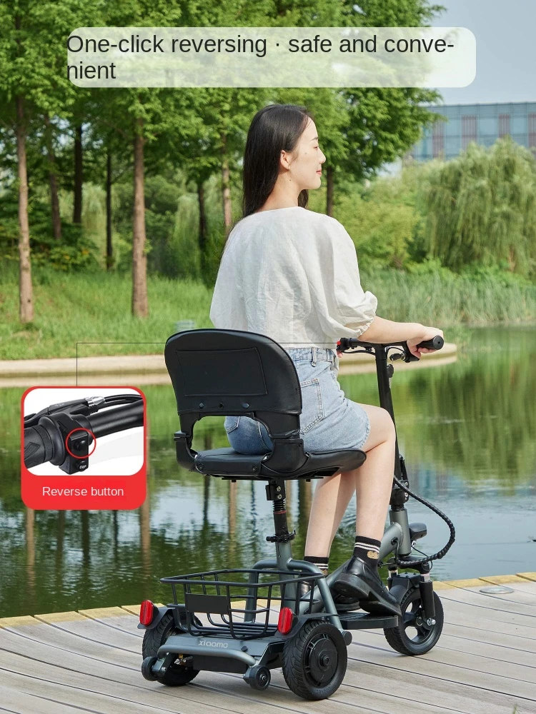 Folding Aluminum Alloy Electric Tricycle Ultra-Light Portable Scooter  Lithium Bicycle