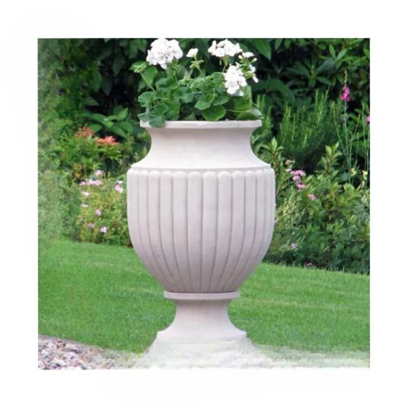 Outdoor Garden Decoration Natural Stone Marble flowerpot For Sale