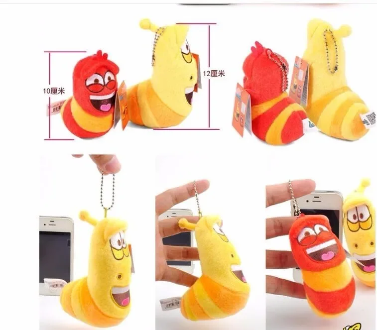 5/12cm Anime Fun Insect Slug Keychain Creative Larva Plush Toys Cartoon Candice Guo Stuffed Doll for Girl Kid Baby Birthday Gift