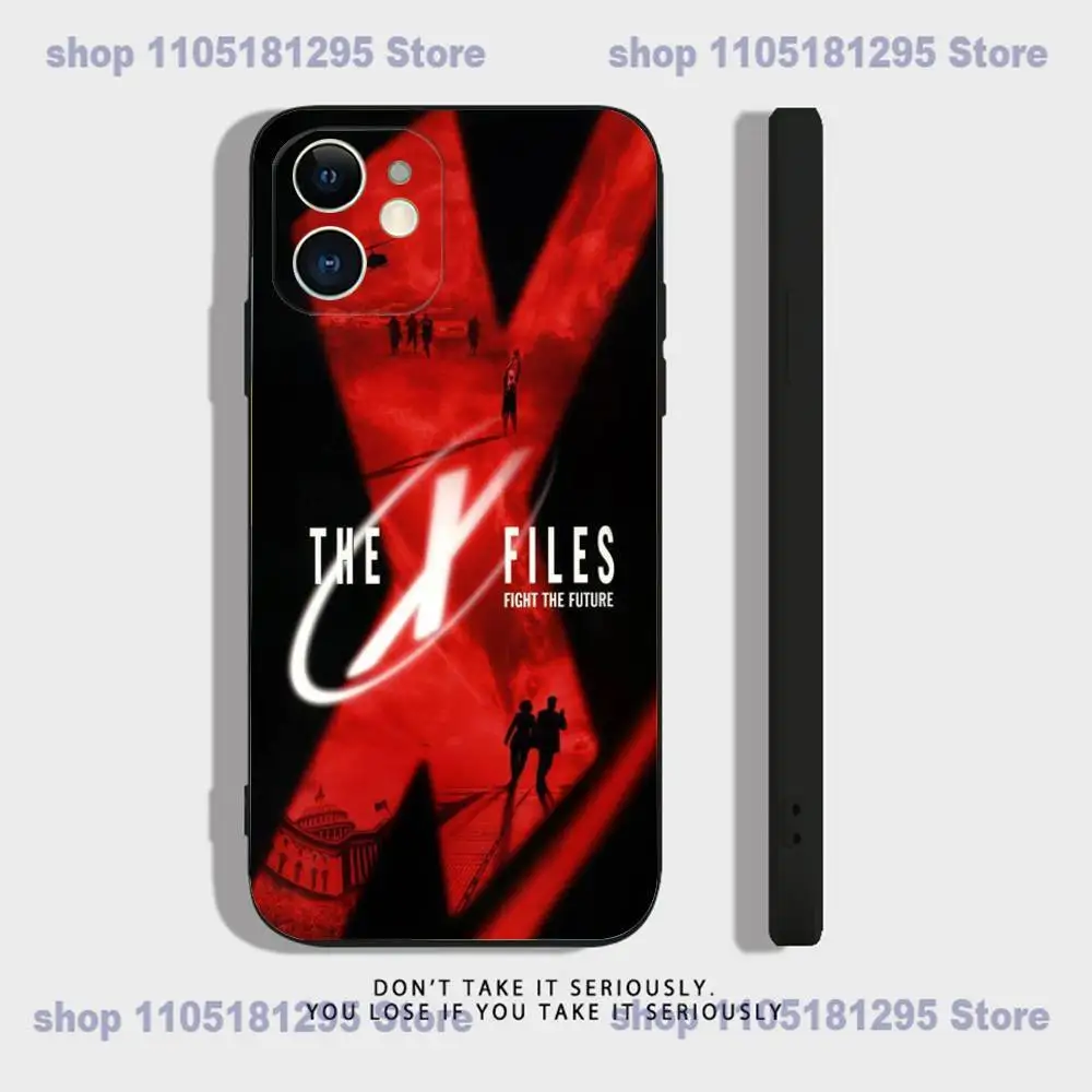 حافظة هاتف UFO TOP SECRET x-files لهاتف iPhone 17,16,15,14,13,12,11,XR,Pro,XS,Max,XR,Plus,Mini Soft Silicone Black مقاومة للصدمات