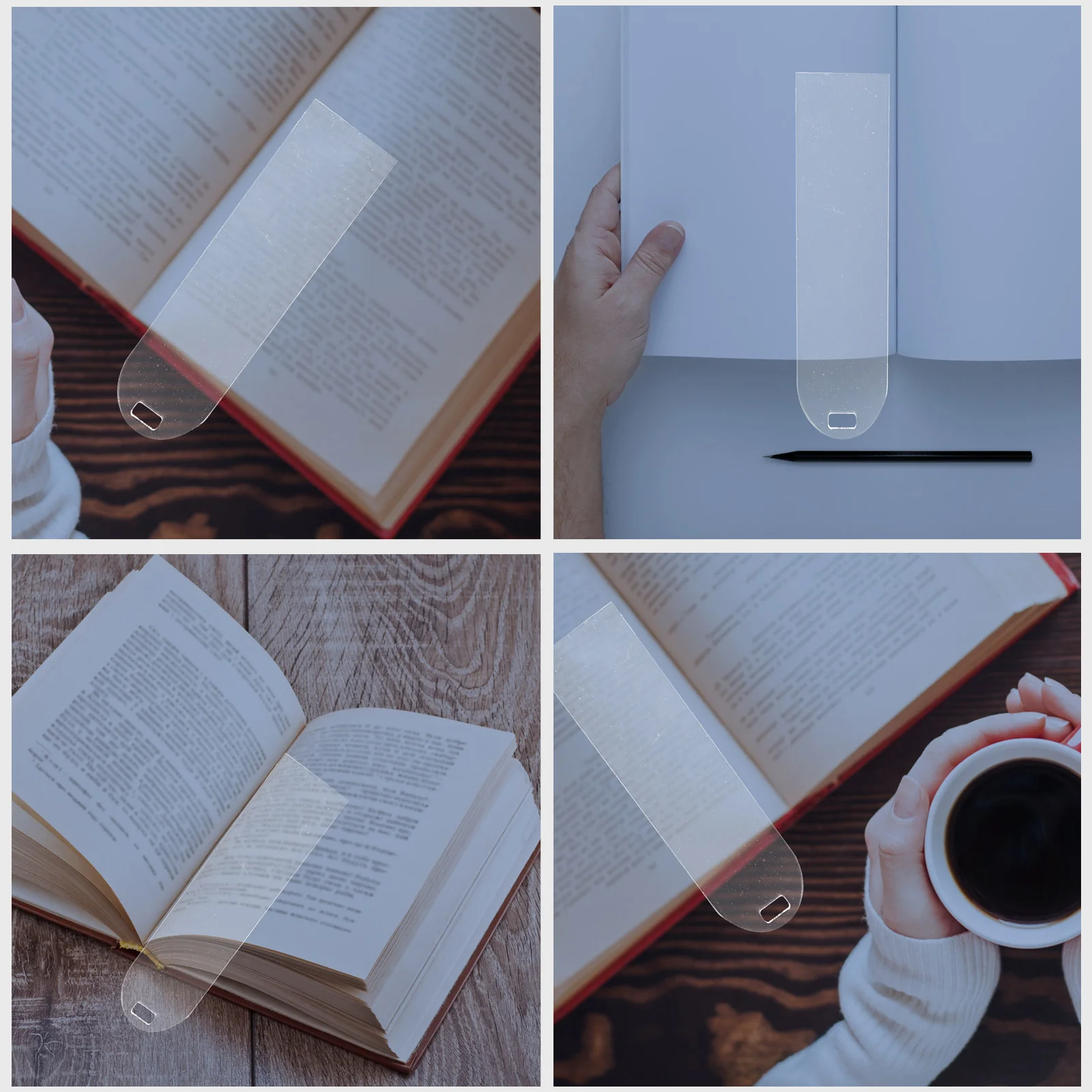 10 Uds. Marcapáginas en blanco DIY, marcadores de página de lectura en blanco acrílico, marcapáginas transparentes, adornos a granel para estudiantes y amantes, rectangulares