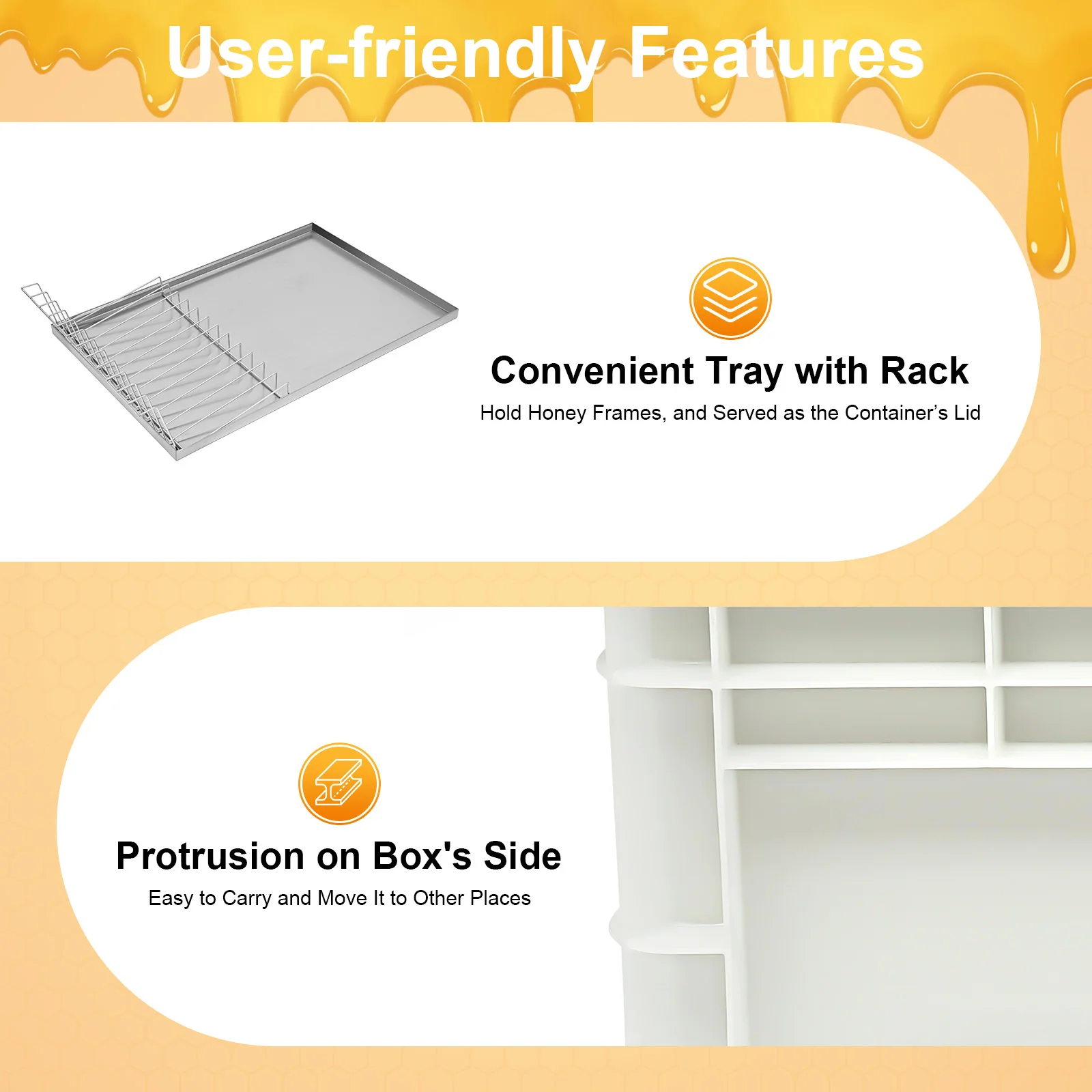 Honey Harvesting Tool Set, Honey Collecting Kit with Drip Tray & Base Tray, Honey Flow Box Kit Beekeeping Equipment for Honeycomb Uncapping Honey Collection Apiary Supplies