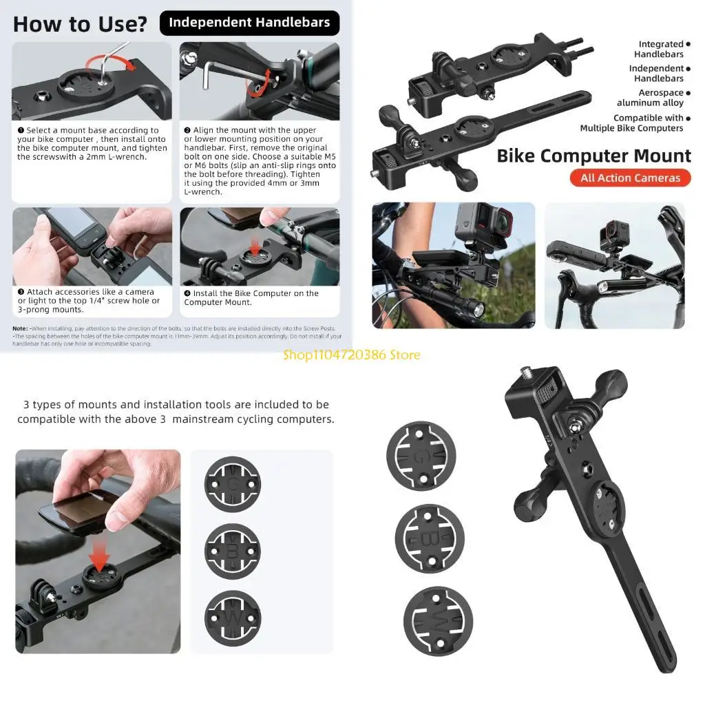 K0EA Reliable Cycling Attachment Bike Computer Mount For Recording Gear 1/4in Screw