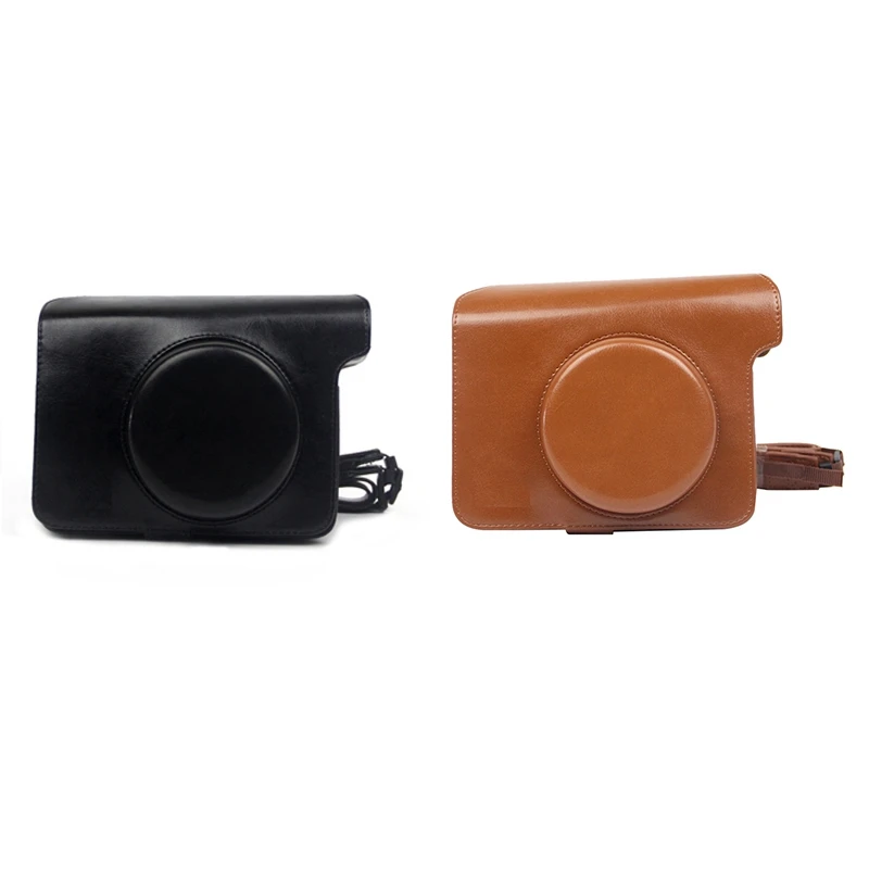 

Camera Bag For Fujifilm Instax Wide 300 Instant Camera Case PU Carrying Bag With Shoulder Strap Brown Replacement Parts 1 PCS