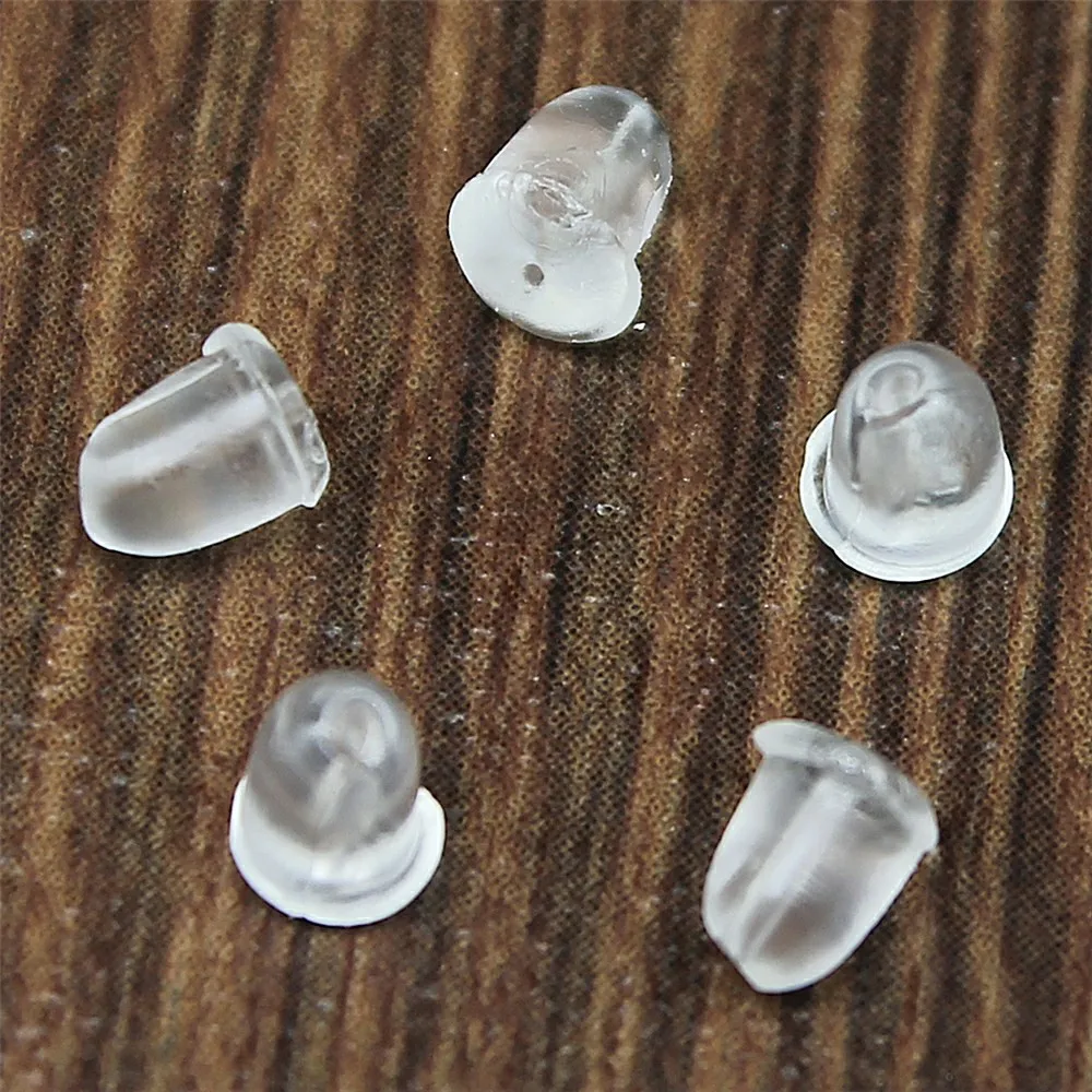 WYSIWYG 500pcs 5x3mm Plastic Earring Back Plug Cap Nail Accessories Anti-Allergic Anti-Inflammatory DIY Jewelry Accessories