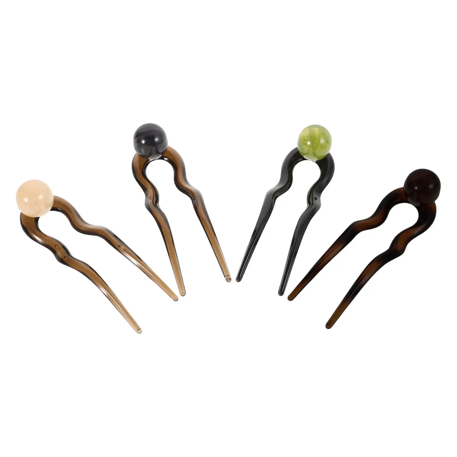 

Набор из 4 винтажных U-образных заколок для волос с жемчугом, элегантные аксессуары для укладки волос, для пучков и причесок-гульок, женские заколки для волос (4 шт.)