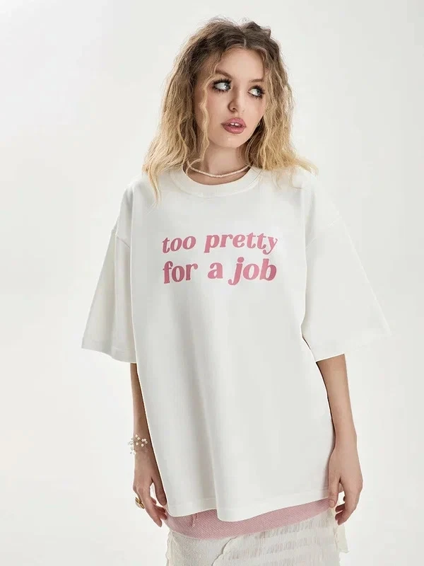 Fashionable Casual Loose round Neck Printed Short Sleeve T-Shirt Women's Cotton Comfortable Breathable Sweat Absorbent Top