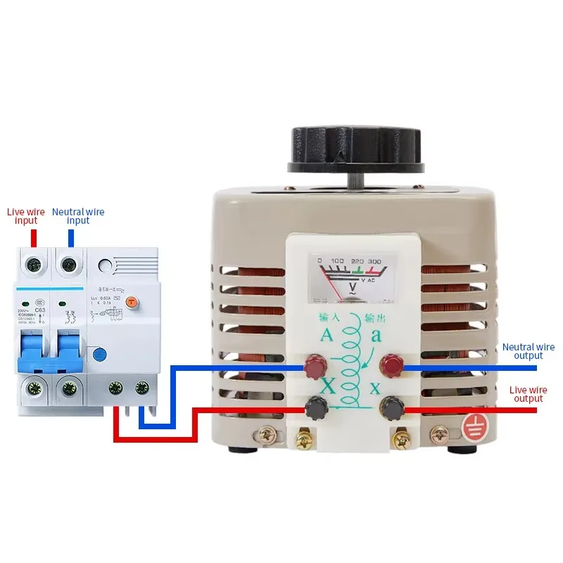 เครื่องควบคุมแรงดันไฟฟ้าทองแดง TDGC2-0.5KVA 1KVA 2KVA เครื่องควบคุมแรงดันไฟฟ้าอุตสาหกรรม แรงดันขาออก 0-250V/0-300V เครื่องควบคุมแรงดันไฟฟ้ากระแสสลับ