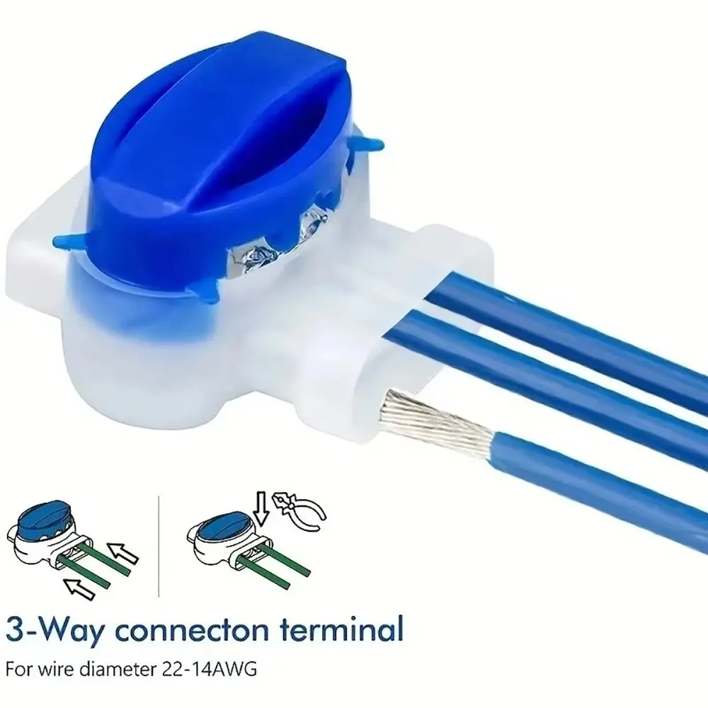 10Pcs Waterproof Robotic Lawnmower Cable Connector Gel 3 Pin 3 Pin Wire Connector 3 Hole Electrical Wire Terminal