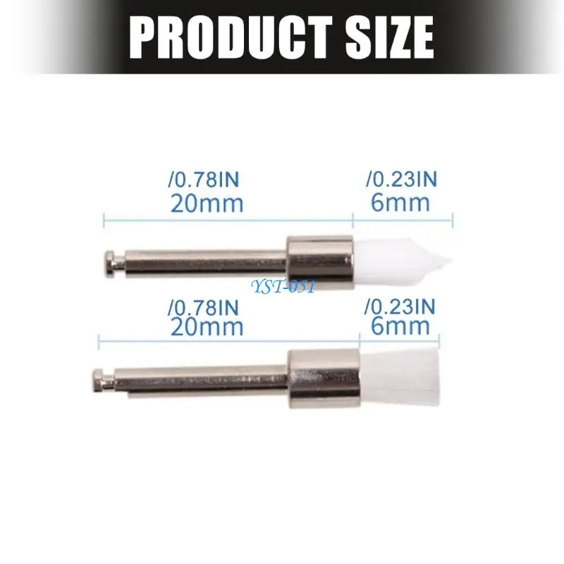 E15A Pack Of 100 Dental Polishing Brushes Metal Handle With Nylon Bristles For Professional Teeth Cleaning And Stain Removal