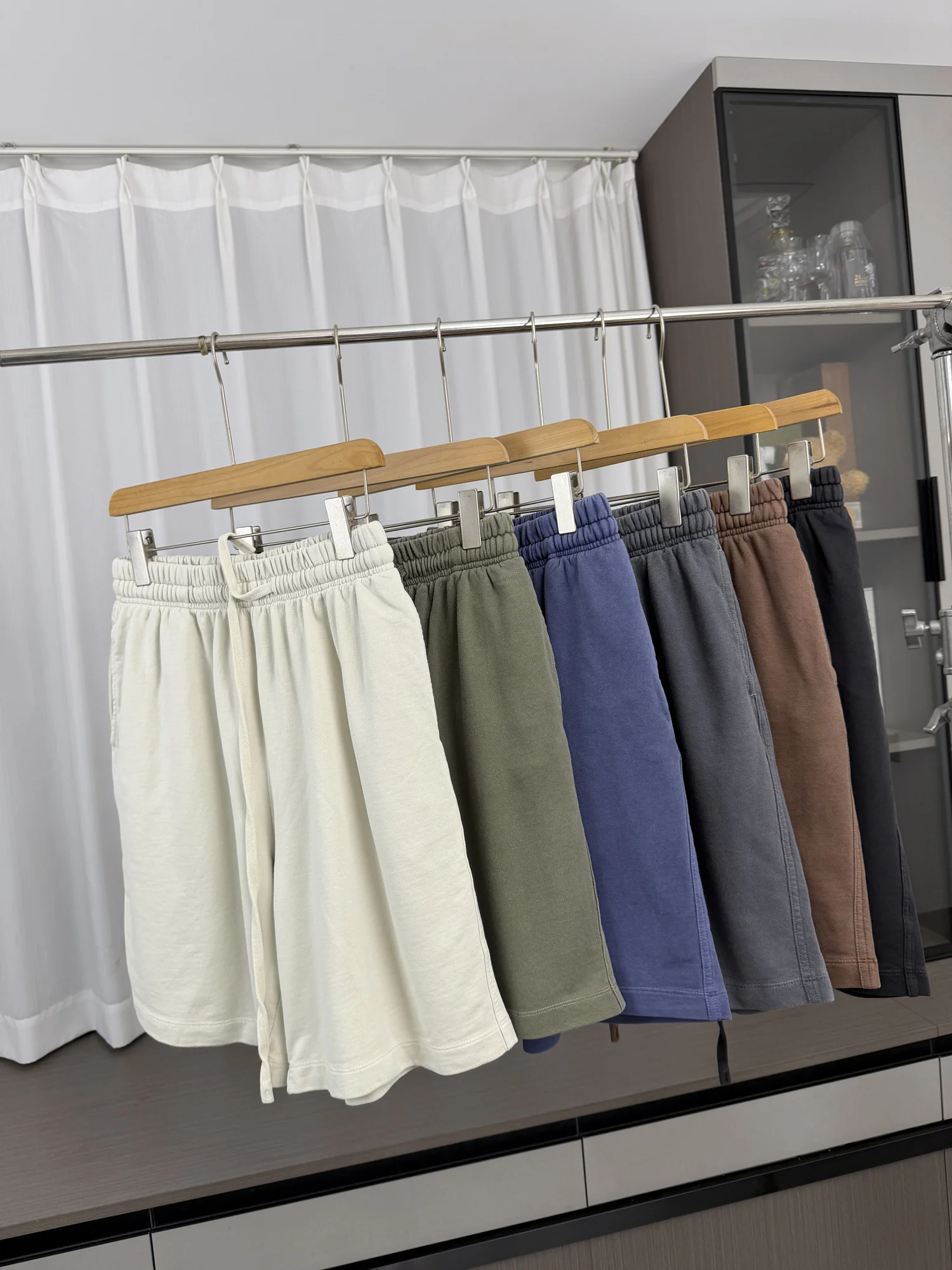 Cool Moisture Wicking Elastic Waist Casual All Match Short Pants Five Tenths Summer Loose Fit Youth Daily Wear Pure Color