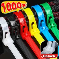 100/1000pcs Releasable New Nylon Cable Ties Reusable Adjustable Self-locking Loose Slipknot Zip Tie Organizer Binder Lock Straps