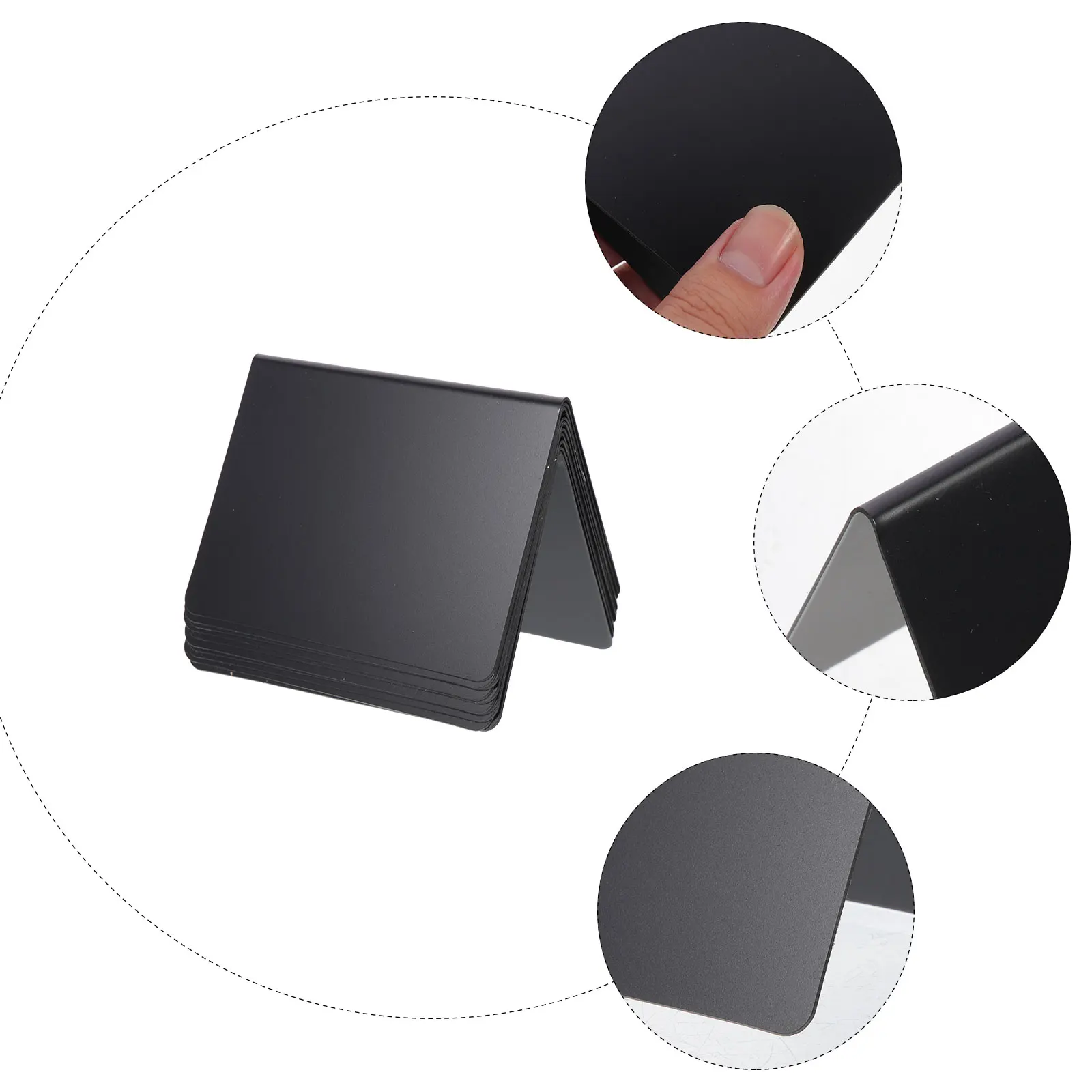 10pcs Mini Black Rewritable Chalkboard Sign Acrylic Erasable Desktop Message Board Small Tabletop Office