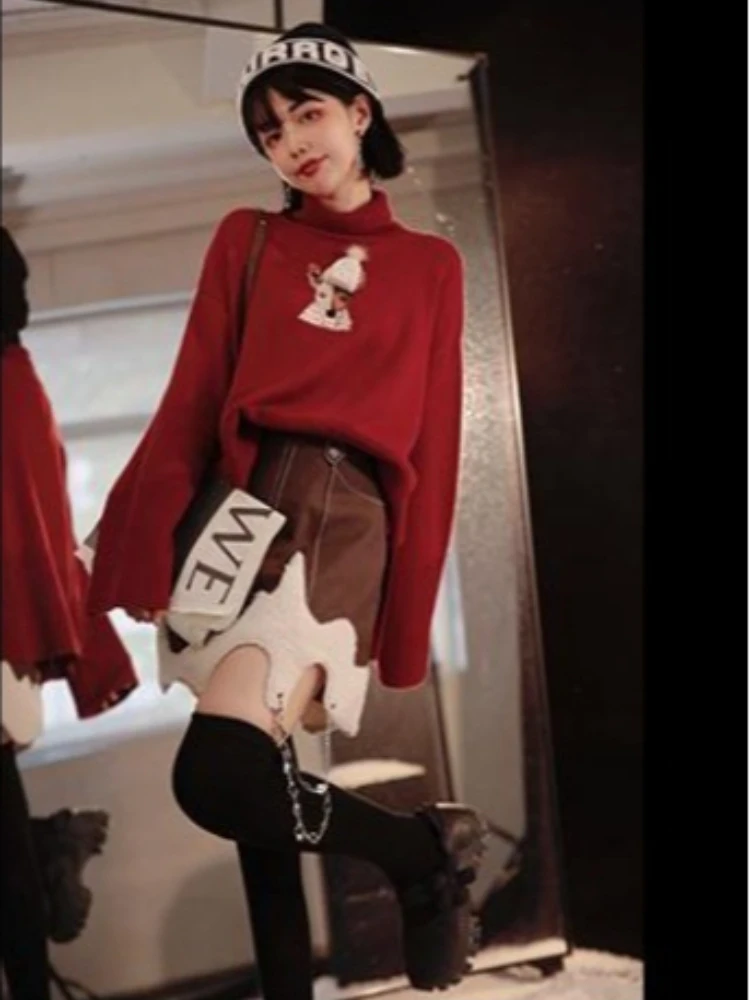 Autumn Winter Skirt Women 2026 Faldas Mujer De Moda A-line High Waist Tunic Jupe Chic Korean Saia Thicked Irregular Mini Skirts