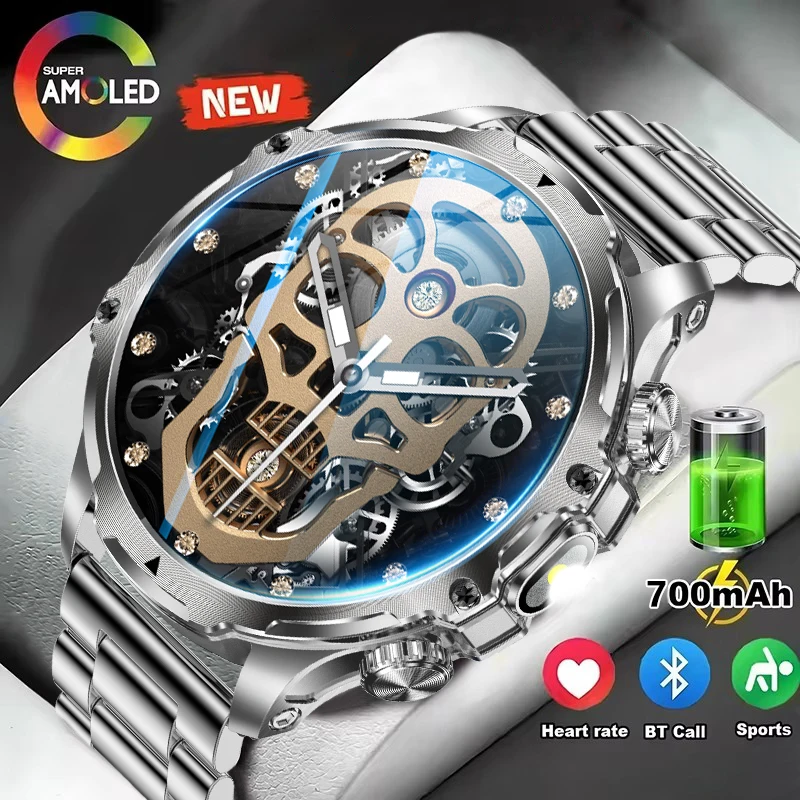 LIGE New 1.9-inch Ultra 416*416 HD AMOLED Smart Watch Men Bluetooth Call 700mAh Battery Sport Fitness Waterproof Male Smartwatch
