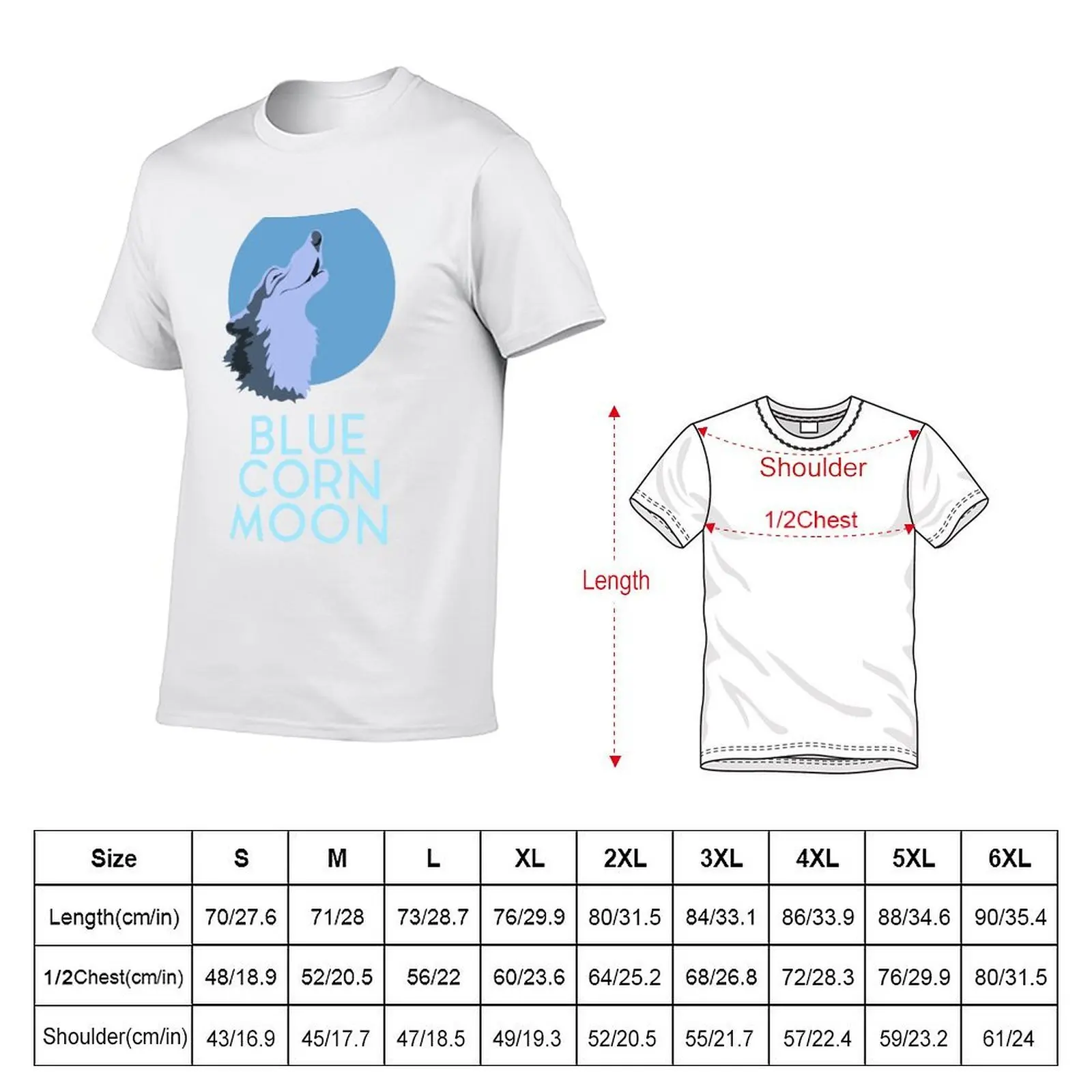 Wreck Internet Princess Blue Corn Moon T-Shirt Casual All Match Tee Shirt for Men