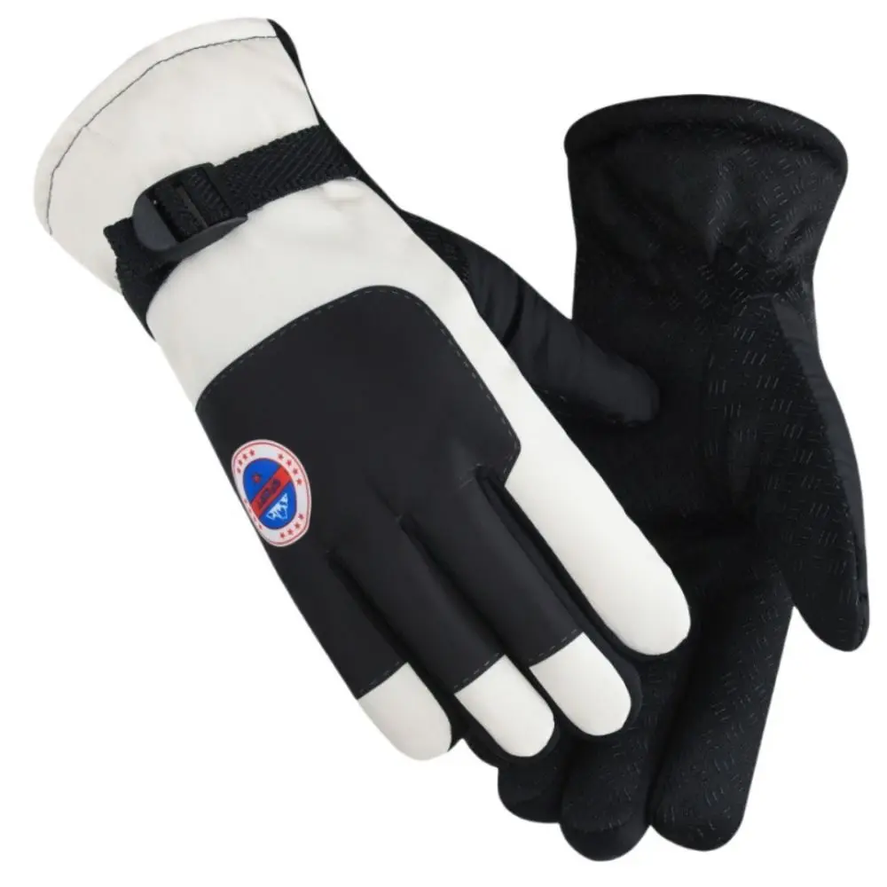 High Quality Polyester Plush Ski Gloves Non-slip Waterproof Riding Gloves Winter Mittens Outdoor