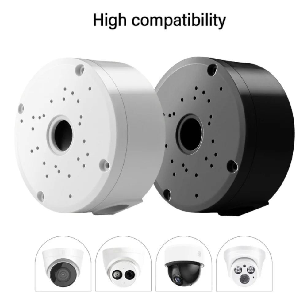 4Pcs White Black ABS Camera Junction Box Waterproof Hemispherical Mounting Case For Home Garage Business Surveillance Storage