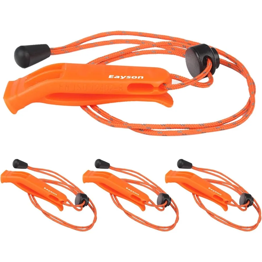 4 قطعة صافرة الطوارئ سوبر بصوت عال صفارة إنقاذ مع الحبل للسلامة تنبيه القوارب السباحة التجديف التنزه التخييم Huntin #1