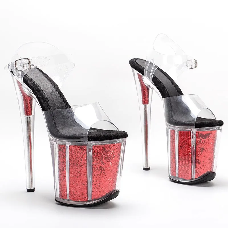 

20cm/8inch PVC Uppre New Color Women's High Heel Sandals Sexy Model Show Shoes And Pole Dancing Shoes 071