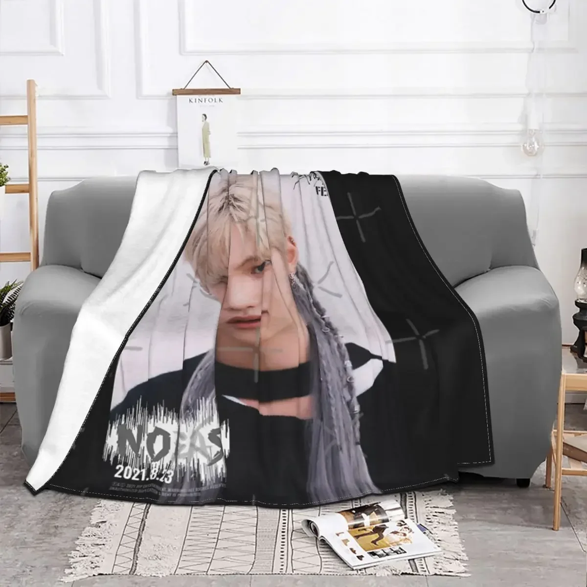 Stray Kids - Felix - Kpop Anime Blanket Blankets & Throws Blankets And Blankets Throw Blanket blankets for beds