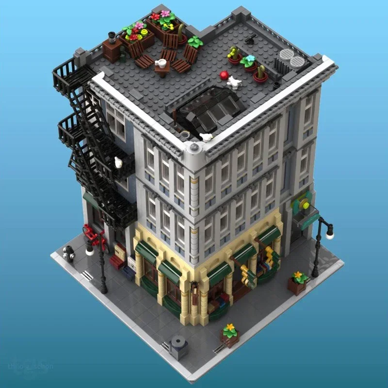 Blocs de Construction Moc Street View, livres de ville, technologie, brique, bricolage, jouet de Construction, ensemble de cadeaux de vacances